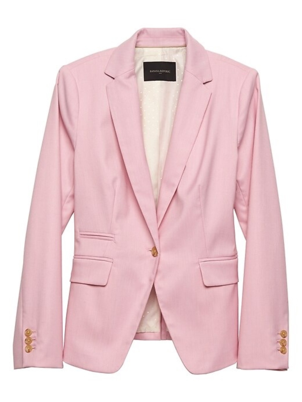 NWOT Banana Republic Black Label Baby Pink Long & Lean Stretch Blazer Size 2
